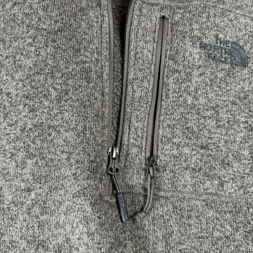 The North Face Mens Gray Quarter Zip Pullover Sweater‎ Fleece Jacket Medium